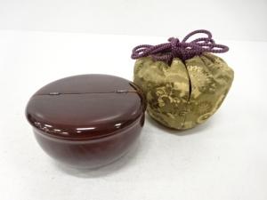 溜塗　老松　茶入